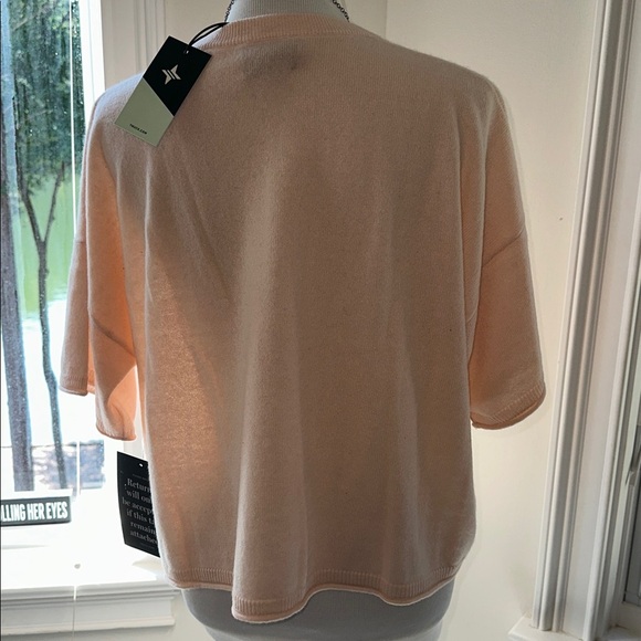 NWT TUCKERNUCK Pink Tan Cashmere Structured T-shirt, Medium - Picture 6 of 8